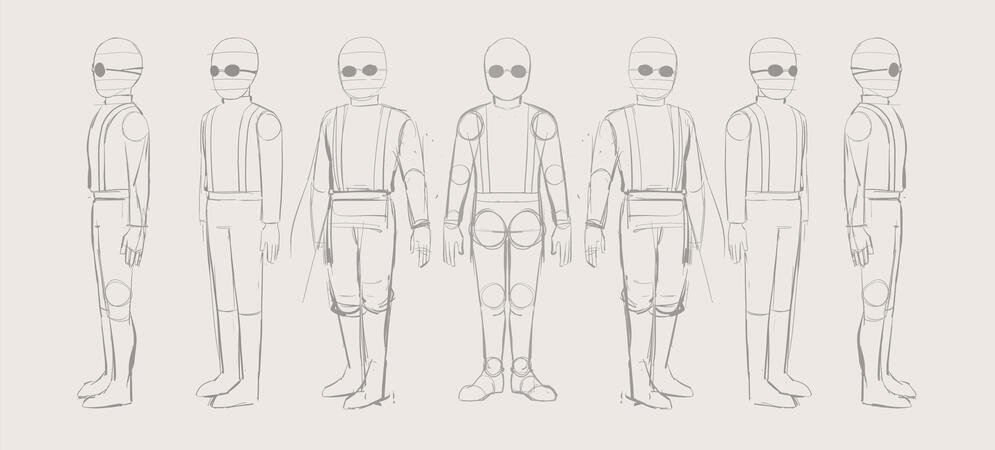 Larry Sarcophagus Sketch Turnaround